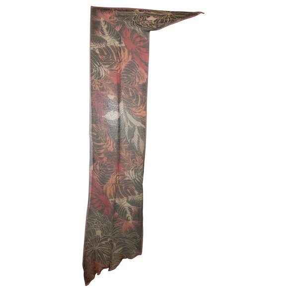 Vintage Fendi 100 % Silk Scarf Floral Print Brown Orange Italy Logo Boho Y2K - Picture 6 of 7